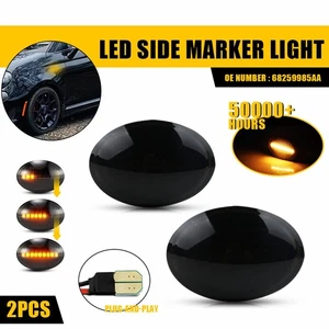 SEQUENTIAL SMOKE LED SIDE MARKER LIGHTS AMBER FOR 07-19 Maserati Gran Turismo EC - Picture 1 of 17