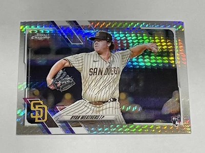 2021 Topps Chrome Baseball Prism Refractor #97 - Ryan Weathers RC - Padres - Image 1 of 2