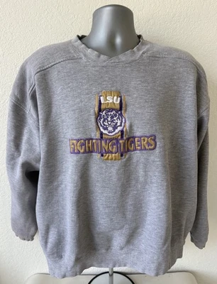 Vintage Starter LSU Tigers Sweatshirt Mens XL Boxy Fit Crewneck Pullover - Image 1 of 4