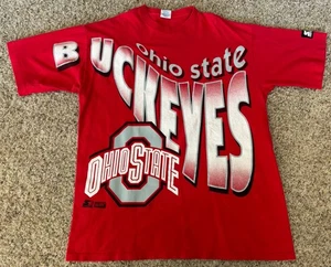 Vintage 90s Ohio State Buckeyes Starter Big Wave Logo T-Shirt Size Large USA - Bild 1 von 6