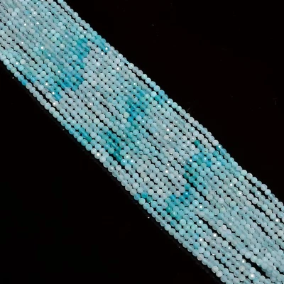 Cuentas micro facetadas redondas de piedras preciosas de amazonita natural 2,5-3 mm hilo 12,5" 109 Foto 1 de 2