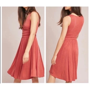 Vestido sin mangas con textura Maeve Nora en óxido Anthropologie cuello en V envolvente midi talla S - Imagen 1 de 10