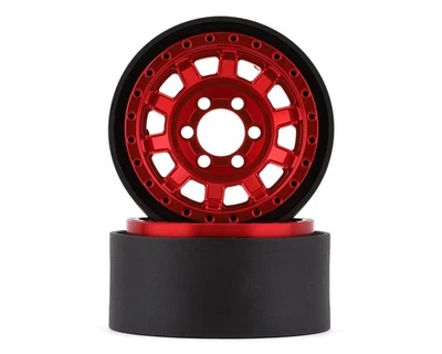 VPS07783 KMC 1.9 KM236 TANK ALUMINUM BEADLOCK WHEELS: RED (2) - Image 1 of 4
