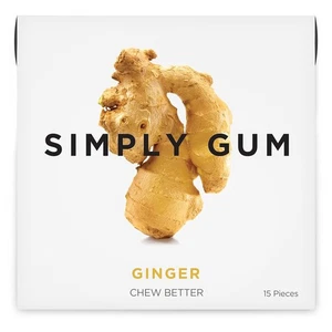 Simply Gum | Jengibre | Chicle a base de plantas | Paquete de uno (15 piezas en total) | - Imagen 1 de 6
