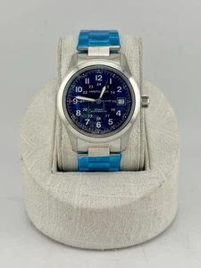 Reloj Hamilton Khaki Field automático esfera azul acero H70455140 nuevo en caja - Imagen 1 de 7