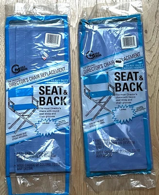 Silla de director azul medalla de oro de colección años 80 2 juegos de repuesto asiento y respaldo de lona Foto 1 de 4