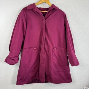 Vintage London Fog Burgundy Trench Coat / Barn Coat Size 16 Regular  - Picture 1 of 8
