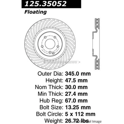 Disco rotor freno delantero centrado TCP para Mercedes C32 C55 SLK55 C55 AMG Foto 1 de 2