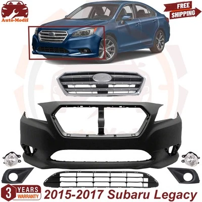 Front Bumper Cover & Grille Assembly /Fog Light Pair For 2015-2017 Subaru Legacy Foto 1 de 4