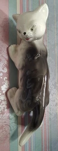 Vintage Japan Ceramic 11" Wall Climbing Cat Kitten Mid-Century MCM Repair  - Picture 1 of 6