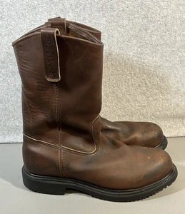 Red Wing Pecos Steel Safety Toe Men’s Leather Work Boots Size 8.5 Pull On #2231 - Picture 1 of 15