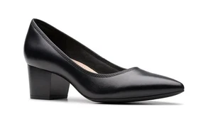 Neu Clarks Collection Damen Ellanie Hope Leder Pumps schwarz verschiedene Größen - Bild 1 von 8