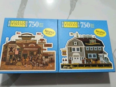 Shaped Puzzle Charles Wysocki Clammers at Hodge's Horn & Timberland Jack's NEW - Image 1 of 3