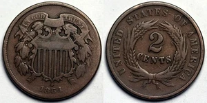 1864 Two Cent Piece - Picture 1 of 1