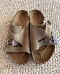 Birkenstock Zürich Suede Leather Taupe sandals (men's size 42) - Picture 1 of 5