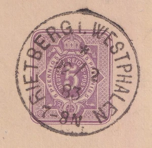 76352) RIETBERG i. WESTPHALEN buen sello garra 1883 en postal - Imagen 1 de 3
