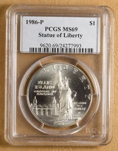 1986 P Statue of Liberty Commemorative Silver Dollar PCGS MS69 - Picture 1 of 2