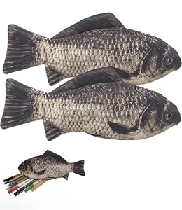 2 Federmäppchen in Fischform, wasserdicht Münzgeldbörsen Schminketui Barsch Federmäppchen - Bild 1 von 5
