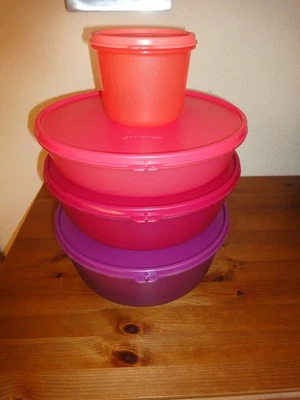 Tupperware Clarissa Set (3+1) Große Hitparade 2, 3 und 4 L + 550ml /T-Deckel - Bild 1 von 4
