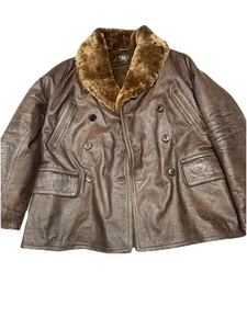 RRL Ralph Lauren Cuero Doble Pecho Moto Chaqueta de Piel Antiguada Pequeños Defectos - Imagen 1 de 20