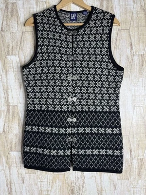 Suéter Chaleco Cárdigan Vintage GAP Para Mujer Talla M Preppy Lana Vacaciones Palanca Años 80’s Foto 1 de 4