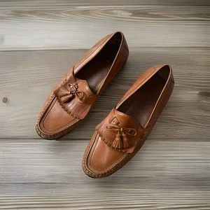 Mocassino Johnston & Murphy Aragon marrone uomo taglia 12 pelle kiltie nappa 20-3370 - Foto 1 di 9