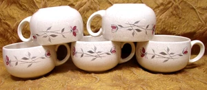 5 Franciscan DUET earthenware speckled CUPS-NO SAUCERS USA 1956-1967 - Picture 1 of 5