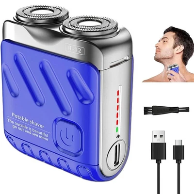 Double Ring Pocket travel Shaver Mini Men Shaver Portable Beard Razor USB-C - Image 1 of 4