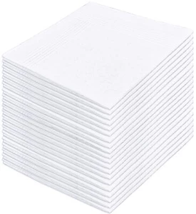 20 Pcs Cotton Handkerchief, White Handkerchiefs for Men, Men's Handkerchiefs, - Picture 1 of 7