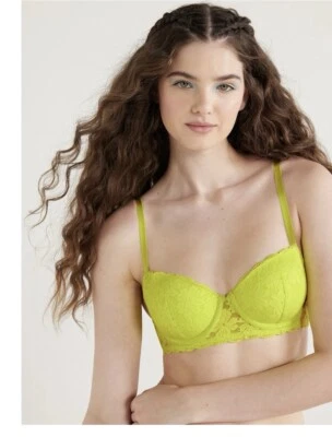 Nuevo sujetador balconette de encaje sin límites con copa de azúcar 36C chisporroteo cítrico Foto 1 de 4