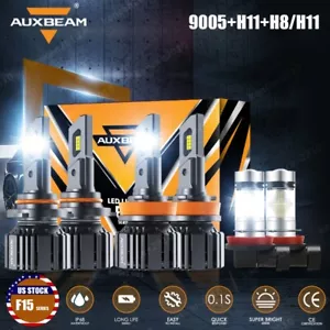For Nissan Rogue 2008-2013 AUXBEAM Canbus LED Headlight High&Low + Fog Light 6x - Picture 1 of 12