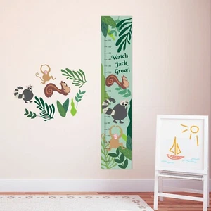 Personalised Forest Critters Animals Height Growth Chart + 8 Vinyl Wall Sticker - Bild 1 von 3