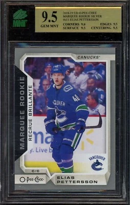 2018-19 Upper Deck #611 Elias Pettersson Silver Rookie MNT 9.5 - Image 1 of 2