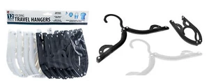 12-piece set of Plastic Folding Ultra Compact Travel clothing Hangers (Black & - Picture 1 of 8