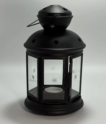 Linterna vela IKEA con colgador estrellas metal y vidrio 8,5" de alto Foto 1 de 4