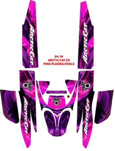ARCTIC CAT ZR 120 04 -16  SNOWMOBILE GRAPHICS KIT PLASMA OVALS PINK - Bild 1 von 2