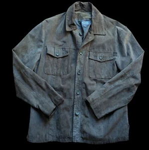 Giacca vintage Wilsons pelle uomo foderata scamosciata taglia XL marrone Wilson con bottoni - Foto 1 di 9