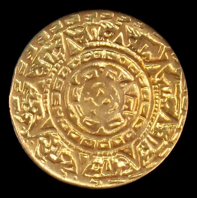 Calendario Azteca Miniatura México 22kt Oro Sólido 10mm Novedad Foto 1 de 2