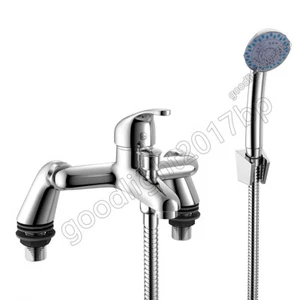 Modern Shower Bathroom Mixer Tap Bath Filler with Brass Handset Set Chrome - Picture 1 of 10