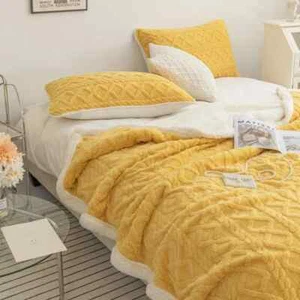 Winter Warm Fluffy Blanket Bedroom Comfortable Thick Throw Blankets Solid Color - Picture 1 of 33