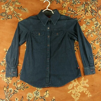 Dickies Women's Size Small Jean Jacket Denim Jacket Long Sleeve Collard Buttons - Image 1 of 4