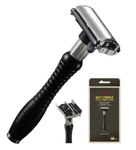 FEATHER ADJUSTABLE safety razor - TTO double edge - (includes 2 blades) - Imagen 1 de 8