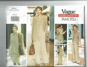 Vogue #1437 Vogue Wardrobe Jacket-Top-Skirt and Pants Pattern Sz 8-12 UC   - Picture 1 of 2