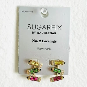 SUGARFIX By Blaubear No. 2 Earrings Stay Sharp PENCILS, Teacher Earrings Jewelry - Picture 1 of 6