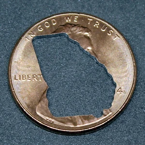 Lucky penny with Georgia cut out - Picture 1 of 1