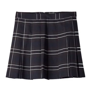 Aritzia Sunday Best Olive Mini Skirt Pleated Navy Blue Plaid Sz 4 - Picture 1 of 8