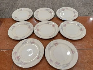 HOMER LAUGHLIN TULIP EGGSHELL NAUTILUS 7" SALAD PLATES LOT 8 VINTAGE 1943 EUC - Picture 1 of 10