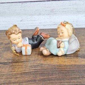 Goebel A Berta Hummel Christmas Ornaments What Could Be & All Tuckered Out 2000 - Picture 1 of 13