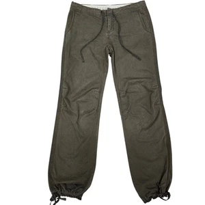 Vintage Y2k Old Navy Baggy Pants Ankle & Waist Tied Army Green Size S - Picture 1 of 10