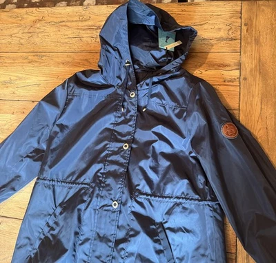 Ookpik Rain Coat Navy color button and zip up Women Size Large $148 MSRP  - Image 1 of 4